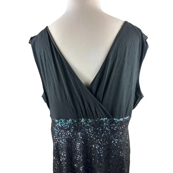 Torrid Special Occasion Black Sequin Skater Dress Black Women's Plus Size 24 - Picture 4 of 10